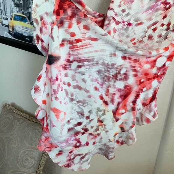 PARKER modern romantic ruffled silk dress, hi-lo, ruffles, sleeveless. M EUC - Picture 10 of 17